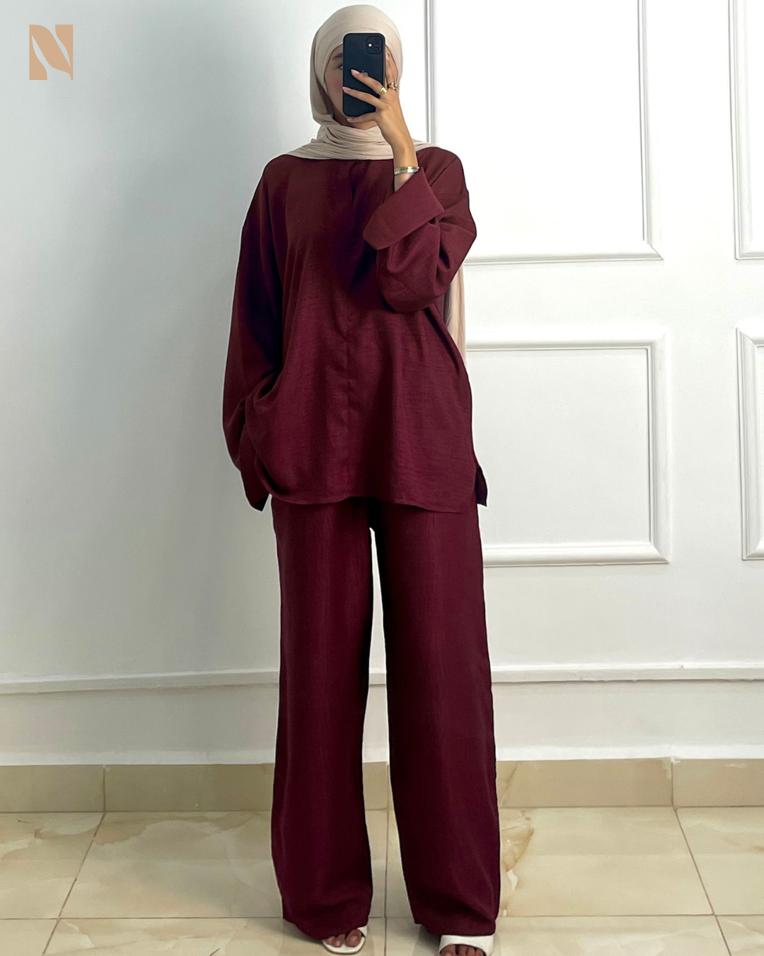 Linen Set Burgundy