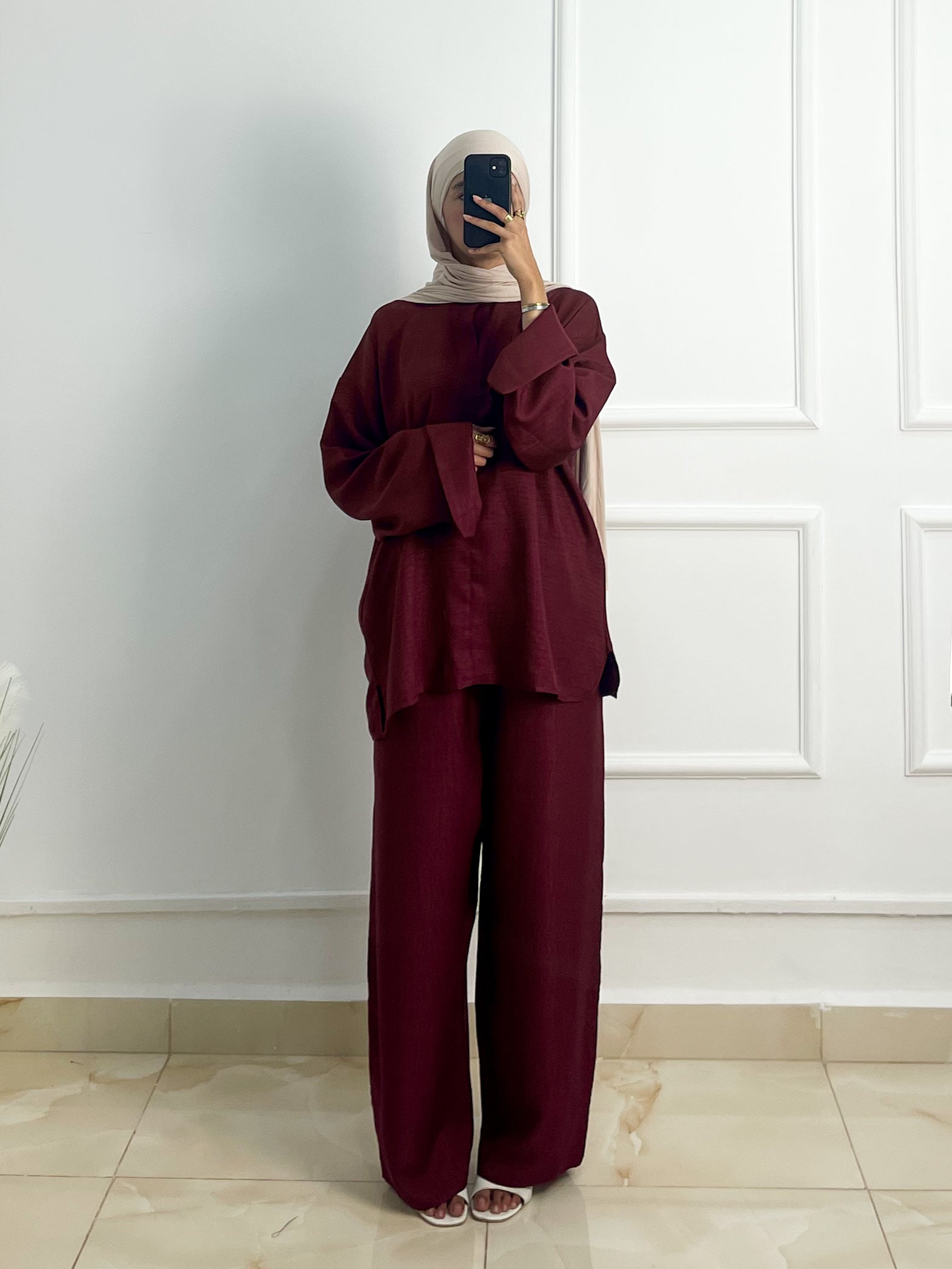 Linen Set Burgundy